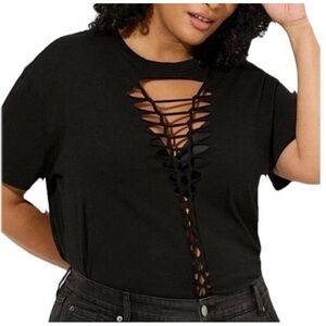 Torrid SIZE 6 slashed lace up tee